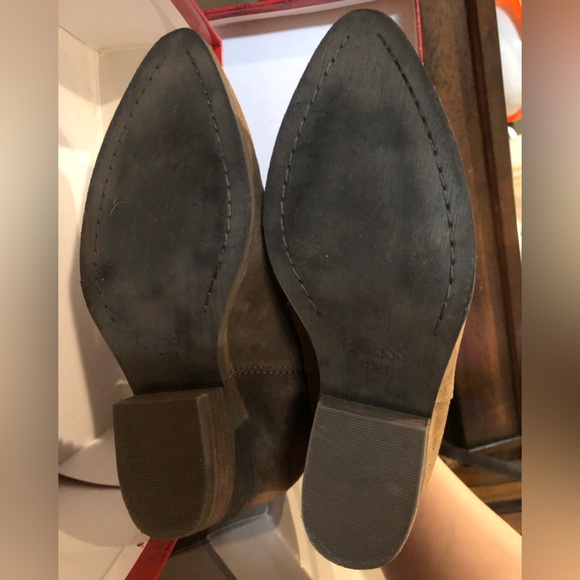 Guess Y2K Western Boots Camel Suede 7.5 M - Picture 8 of 9